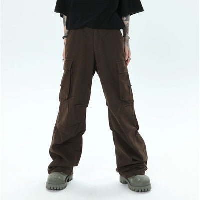 Casual Pleats Cargo Pants Korean Street Fashion Pants By Ash Dark Shop Online at OH Vault