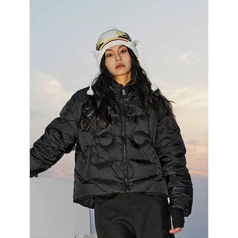 Zipped and Hooded Puffer Jacket Korean Street Fashion Jacket By Yad Crew Shop Online at OH Vault