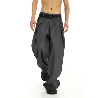 MEBXX Casual Side Button Pleated Pants Korean Street Fashion Pants By Made Extreme Shop Online at OH Vault