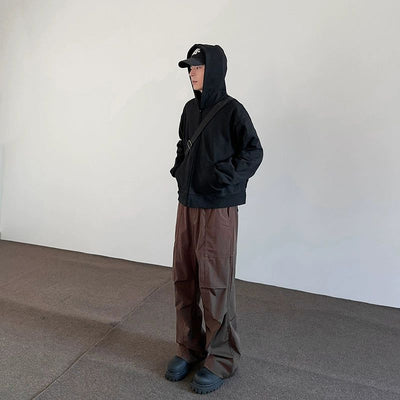Oversized Pleated Cargo Pants Korean Street Fashion Pants By A PUEE Shop Online at OH Vault