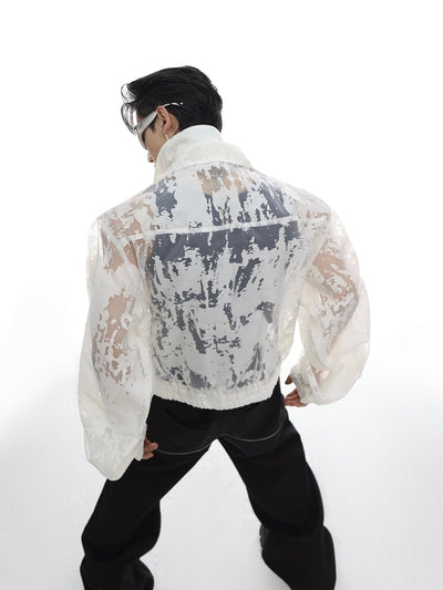 Texture See Through Long Sleeve Shirt Korean Street Fashion Shirt By Argue Culture Shop Online at OH Vault
