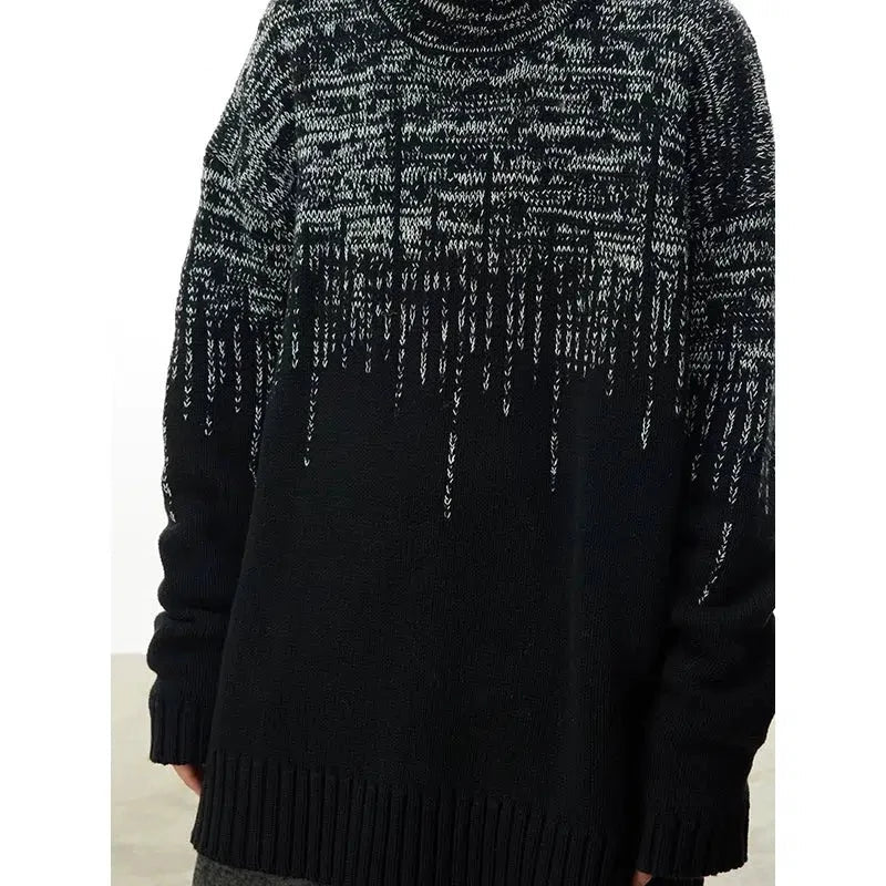 Abstract Contrast Cozy Turtleneck Korean Street Fashion Turtleneck By Cro World Shop Online at OH Vault