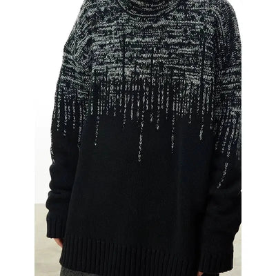 Abstract Contrast Cozy Turtleneck Korean Street Fashion Turtleneck By Cro World Shop Online at OH Vault