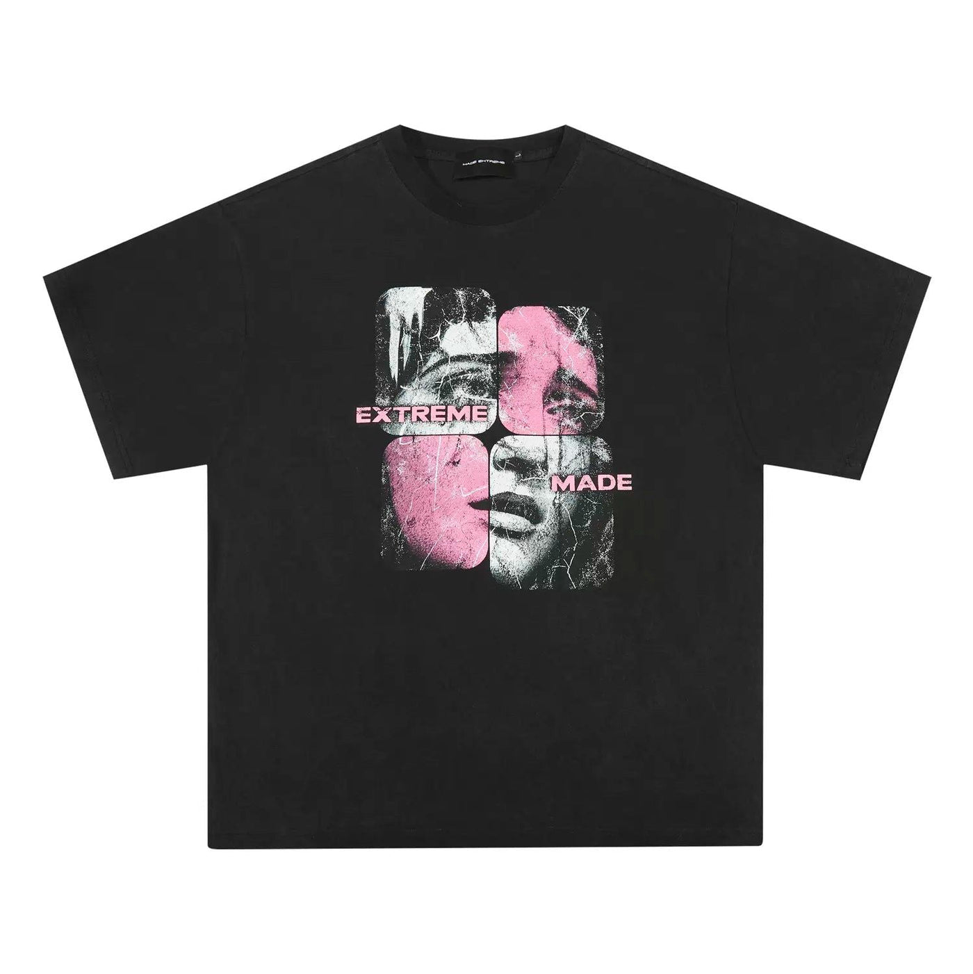 Face Grid Graphic T-Shirt Korean Street Fashion T-Shirt By Made Extreme Shop Online at OH Vault