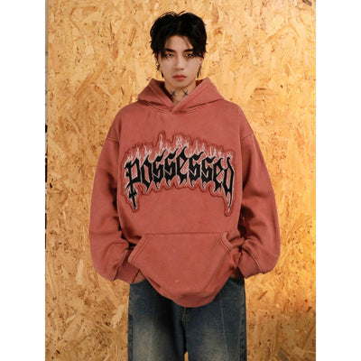 Washed Logo Patched Hoodie Korean Street Fashion Hoodie By Mr Nearly Shop Online at OH Vault