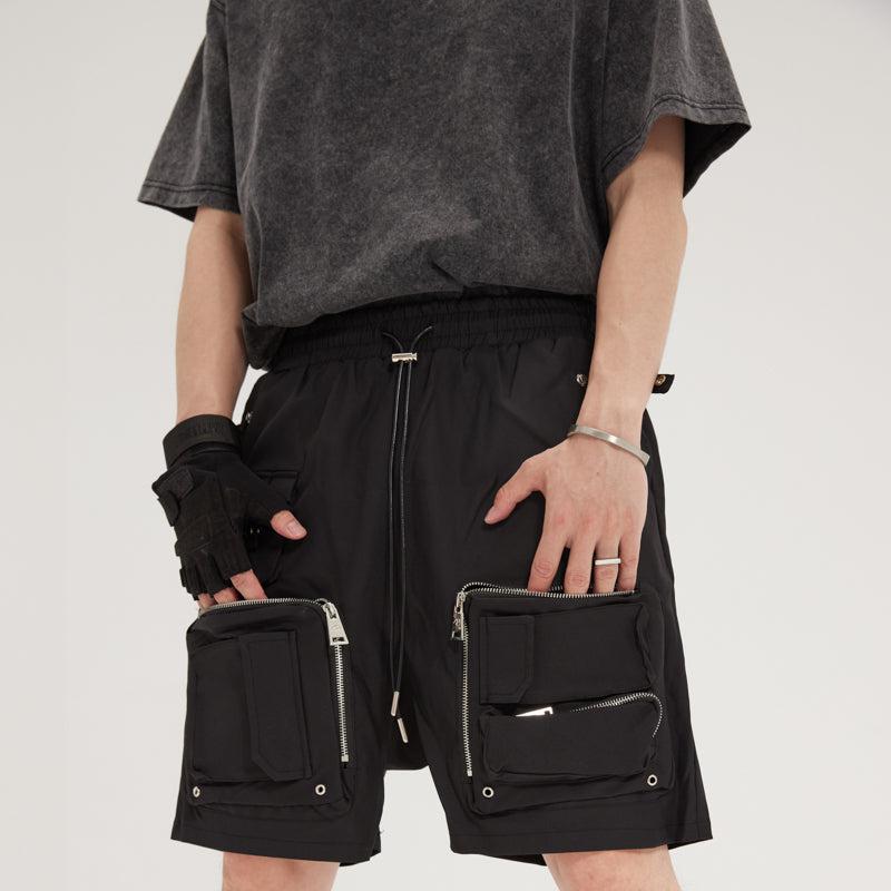 Multi-Pocket Drawstring Cargo Shorts Korean Street Fashion Shorts By CATSSTAC Shop Online at OH Vault