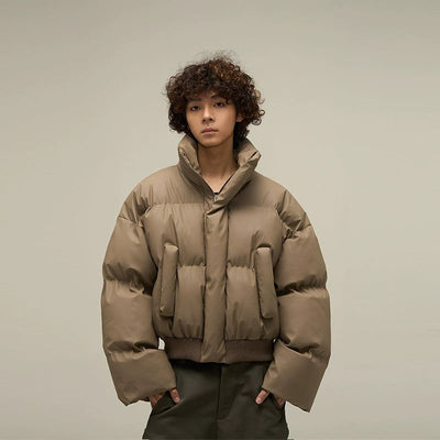 Sleek Structured Puffer Jacket Korean Street Fashion Jacket By 77Flight Shop Online at OH Vault