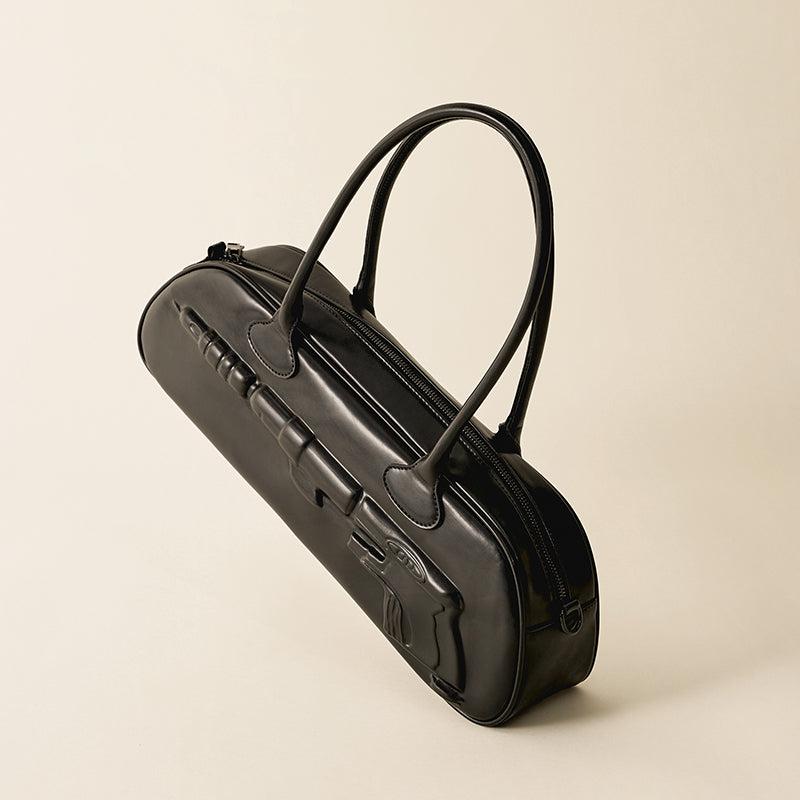 Plaque Leather Shoulder Bag Korean Street Fashion Bag By Conp Conp Shop Online at OH Vault