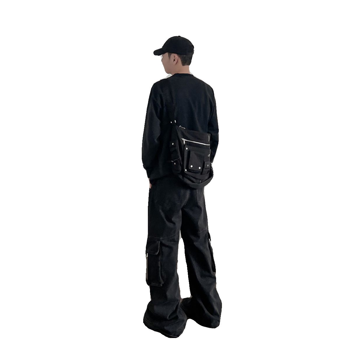 Faded Oversized Pocket Cargo Pants Korean Street Fashion Pants By A PUEE Shop Online at OH Vault