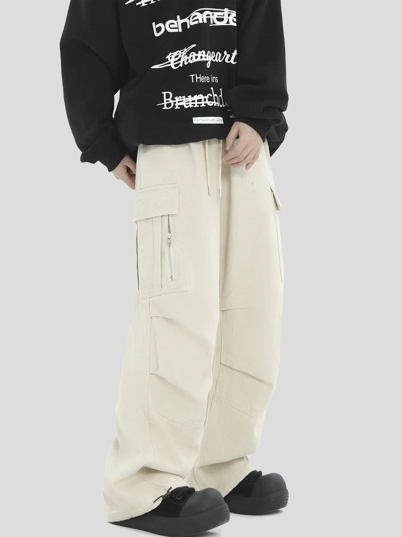 Casual Drawstring Cargo Pants Korean Street Fashion Pants By INS Korea Shop Online at OH Vault