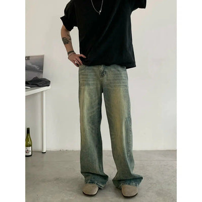 Loose Fit Washed Jeans Korean Street Fashion Jeans By In Knots Shop Online at OH Vault