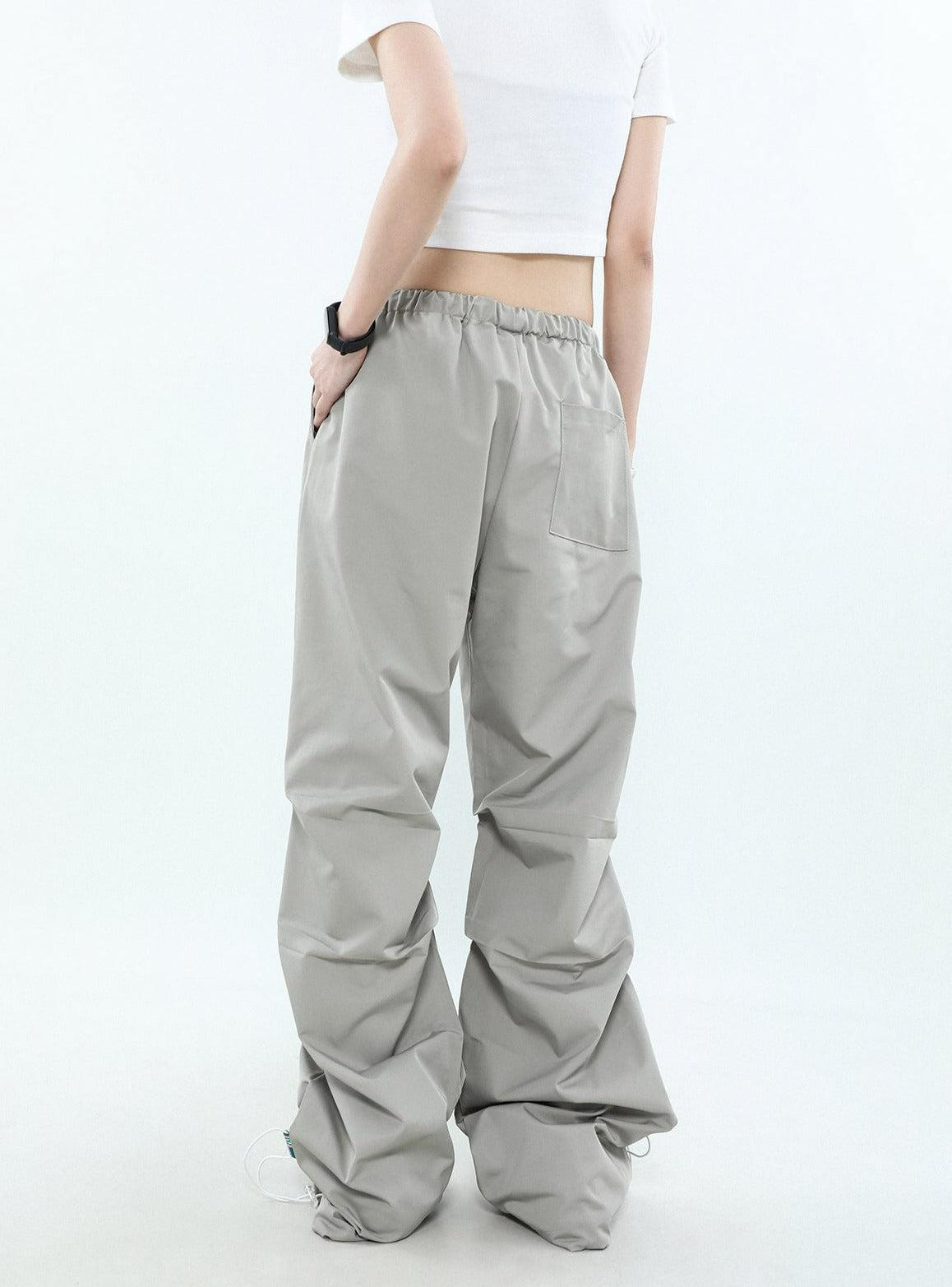 Mr Nearly Fold Pleated Drawstring Pants Korean Street Fashion Pants By Mr Nearly Shop Online at OH Vault