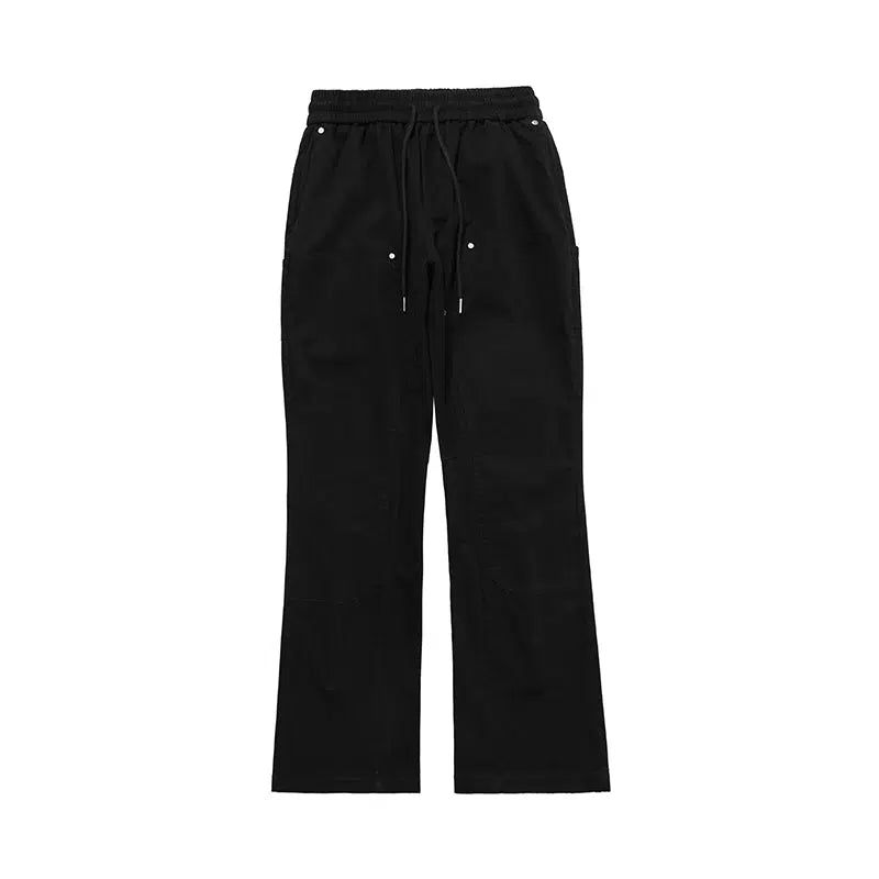 Zipped Back Bootcut Pants Korean Street Fashion Pants By A PUEE Shop Online at OH Vault