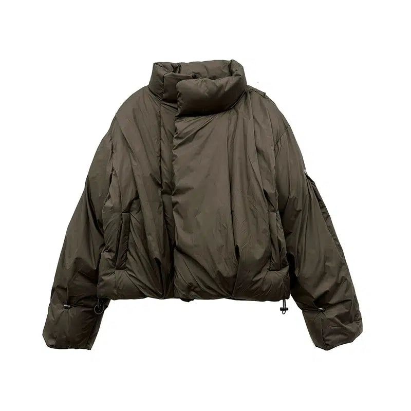 Oversized Drawstring Short Puffer Jacket Korean Street Fashion Jacket By FATE Shop Online at OH Vault