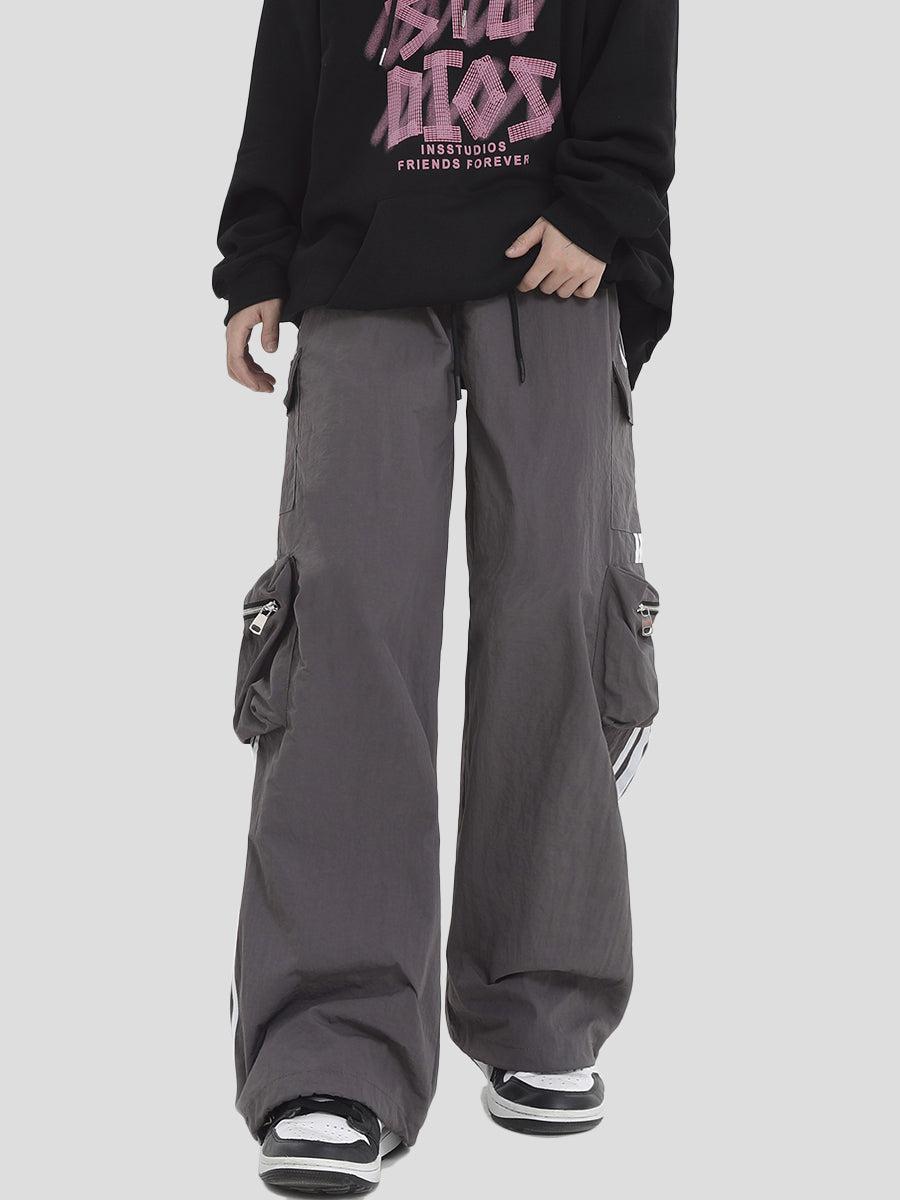 INS Korea Side Stripes Drawstring Cargo Pants Korean Street Fashion Pants By INS Korea Shop Online at OH Vault