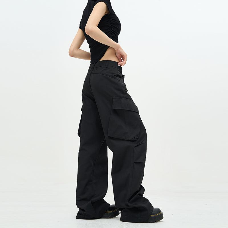 Multi Slant Pocket Loose Pants Korean Street Fashion Pants By 77Flight Shop Online at OH Vault