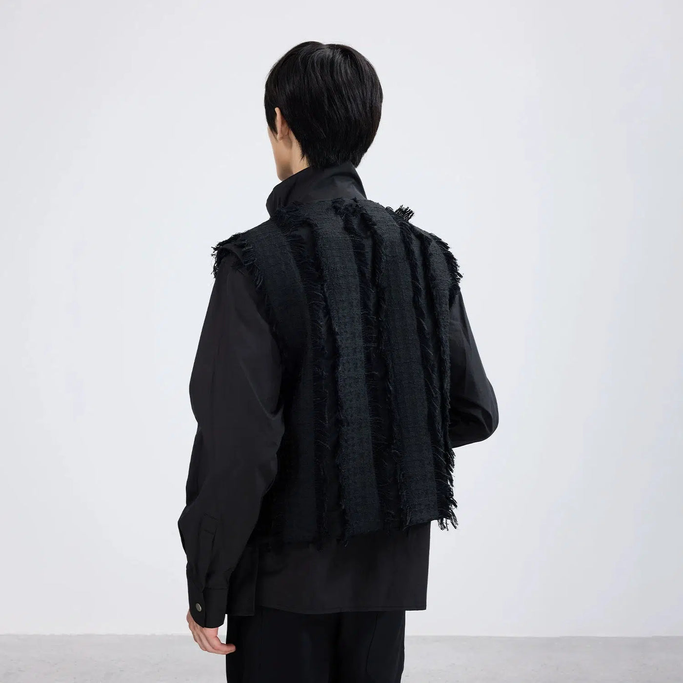 Distressed Fuzz Lines Buttoned Vest Korean Street Fashion Vest By Terra Incognita Shop Online at OH Vault