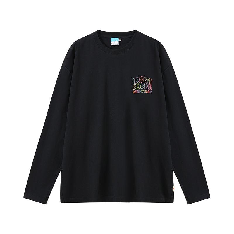 Colorful Logo Stitch Long Sleeve T-Shirt Korean Street Fashion T-Shirt By Donsmoke Shop Online at OH Vault