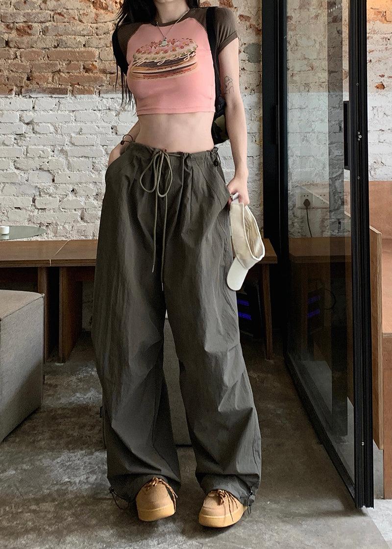 Made Extreme Drawstring Waist Pleated Loose Pants Korean Street Fashion Pants By Made Extreme Shop Online at OH Vault