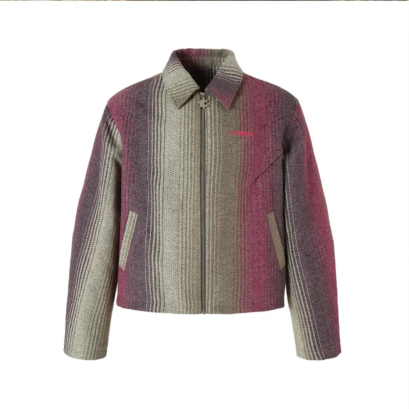 Gradient Stripes Textured Jacket Korean Street Fashion Jacket By Yad Crew Shop Online at OH Vault