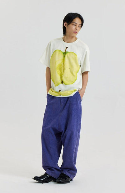 Sliced Apple Graphic T-Shirt Korean Street Fashion T-Shirt By Conp Conp Shop Online at OH Vault