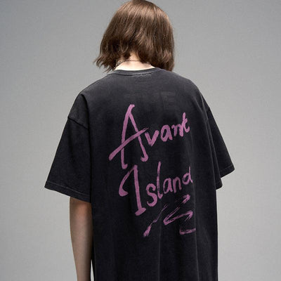 Avant Island Graphic T-Shirt Korean Street Fashion T-Shirt By Lost CTRL Shop Online at OH Vault