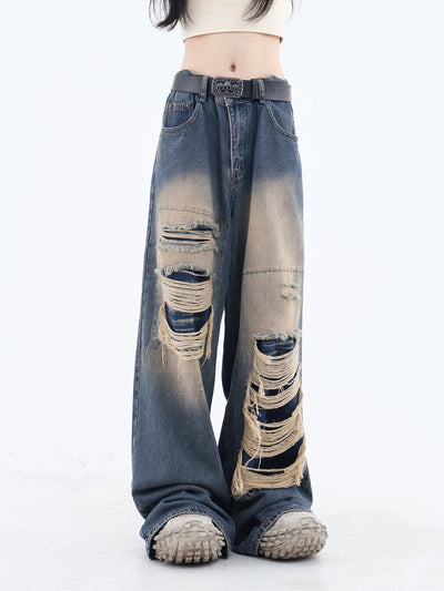 Patched Ripped Jeans Korean Street Fashion Jeans By Jump Next Shop Online at OH Vault