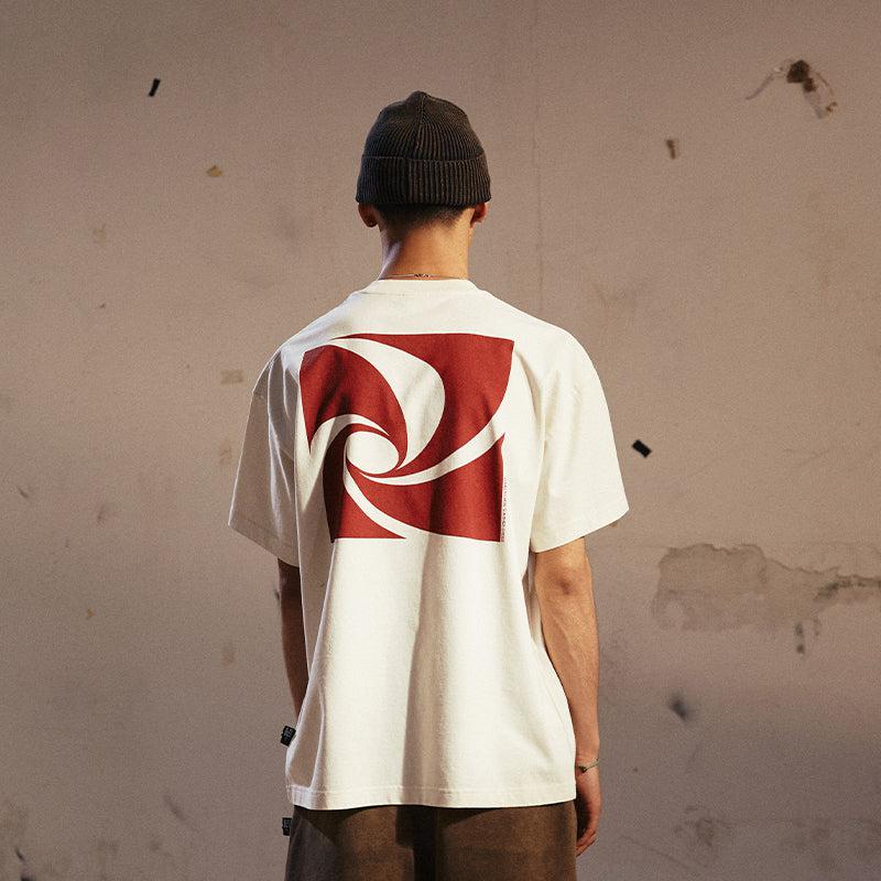 Washed Spiral Graphic T-Shirt Korean Street Fashion T-Shirt By Remedy Shop Online at OH Vault