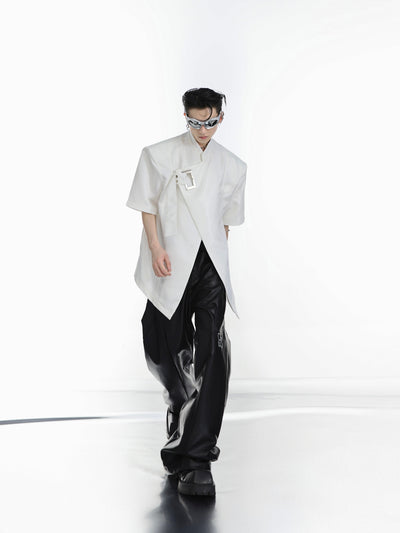Rectangle Strap Lace Shirt Korean Street Fashion Shirt By Argue Culture Shop Online at OH Vault