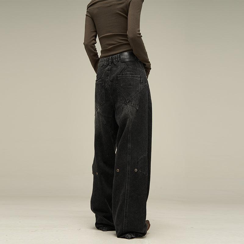 77Flight Faded Seam Detail Slant Pocket Jeans Korean Street Fashion Jeans By 77Flight Shop Online at OH Vault