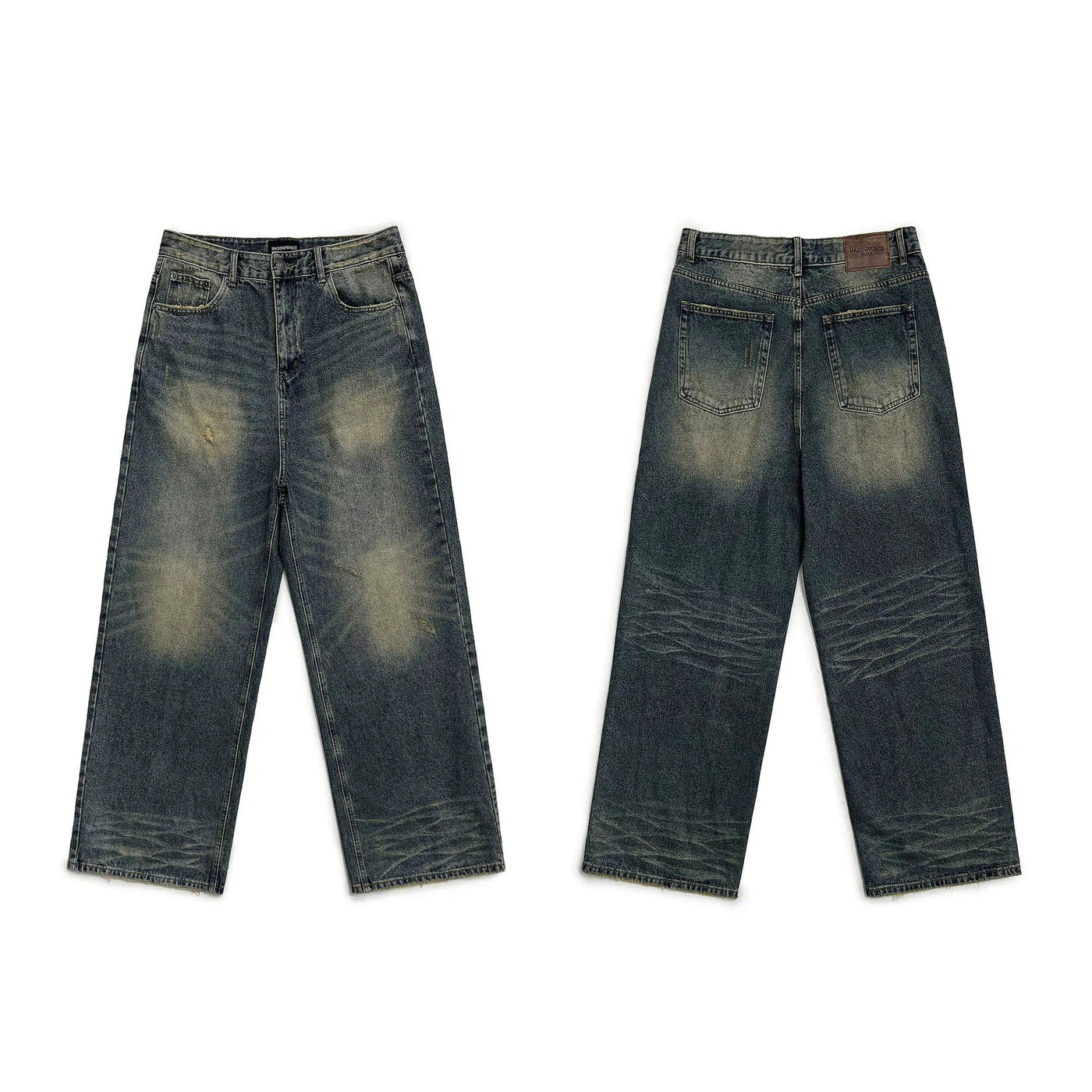 Subtle Distress Wide Leg Jeans Korean Street Fashion Jeans By Mason Prince Shop Online at OH Vault