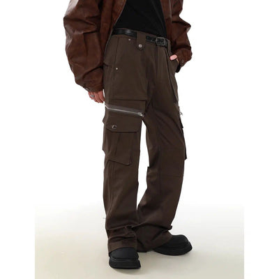 Multi-Pocket Slim Flared Cargo Pants Korean Street Fashion Pants By Mr Nearly Shop Online at OH Vault