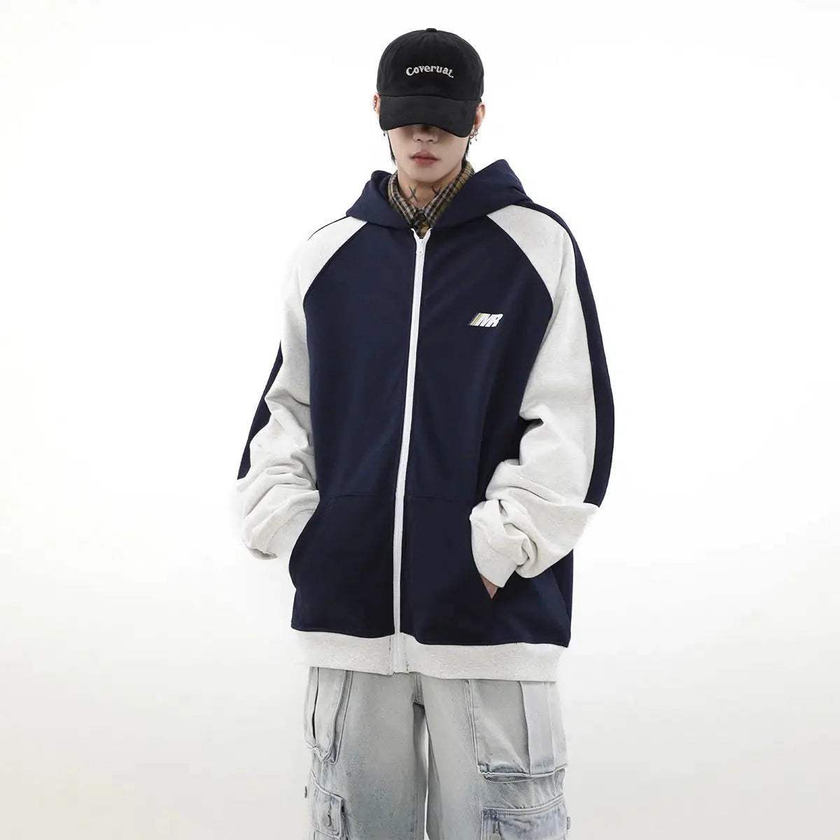 Contrast Comfty Fit Casual Hoodie Korean Street Fashion Hoodie By Mr Nearly Shop Online at OH Vault