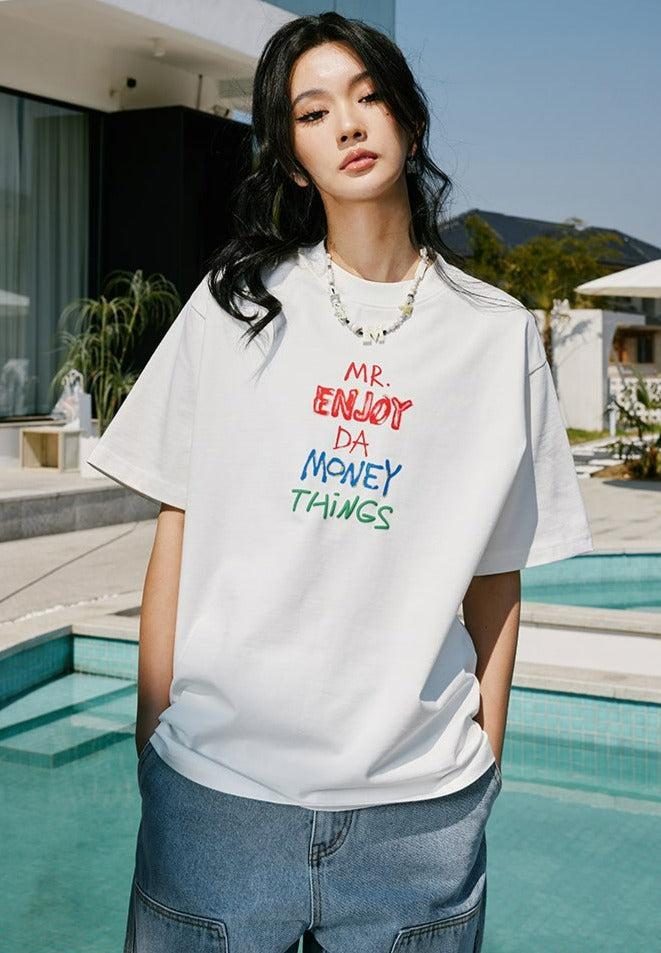 Graffiti Letters T-Shirt Korean Street Fashion T-Shirt By Mr Enjoy Da Money Shop Online at OH Vault