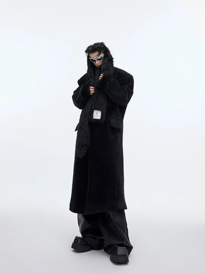 Heavyweight Furry Overcoat Korean Street Fashion Long Coat By Argue Culture Shop Online at OH Vault