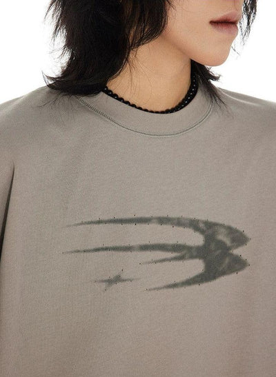 Faded Logo T-Shirt Korean Street Fashion T-Shirt By Cro World Shop Online at OH Vault