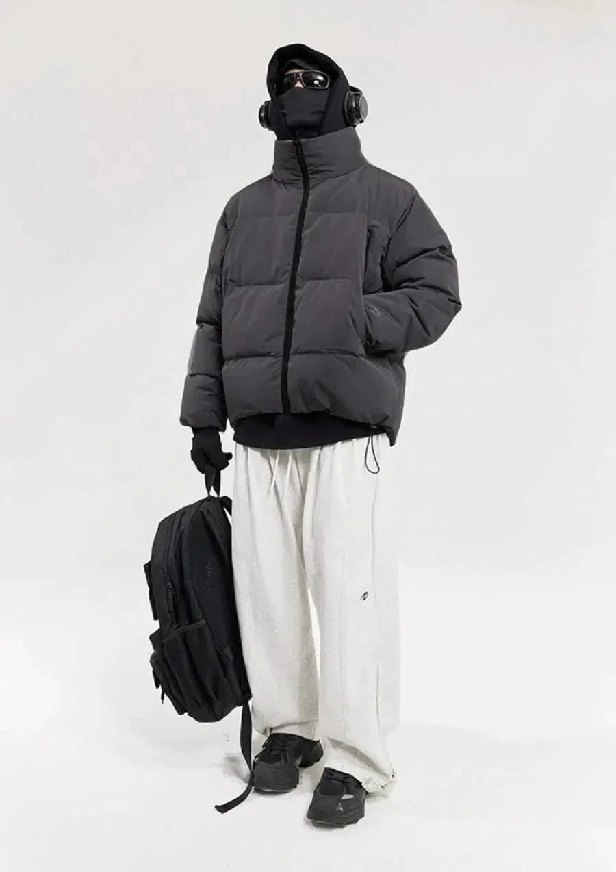 CATSSTAC Zip-Up Hooded Puffer Jacket Korean Street Fashion Jacket By CATSSTAC Shop Online at OH Vault