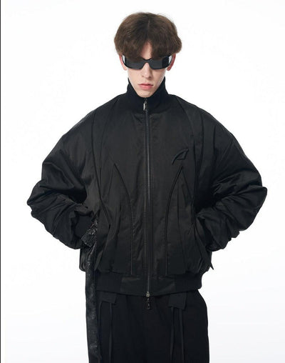 Blind No Plan Sliced Split Flight Jacket Korean Street Fashion Jacket By Blind No Plan Shop Online at OH Vault