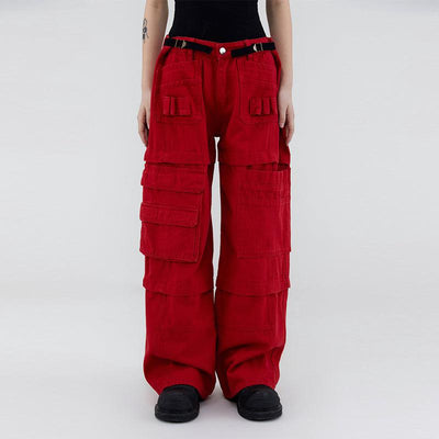 Layered Pocket Cargo Pants Korean Street Fashion Pants By Made Extreme Shop Online at OH Vault
