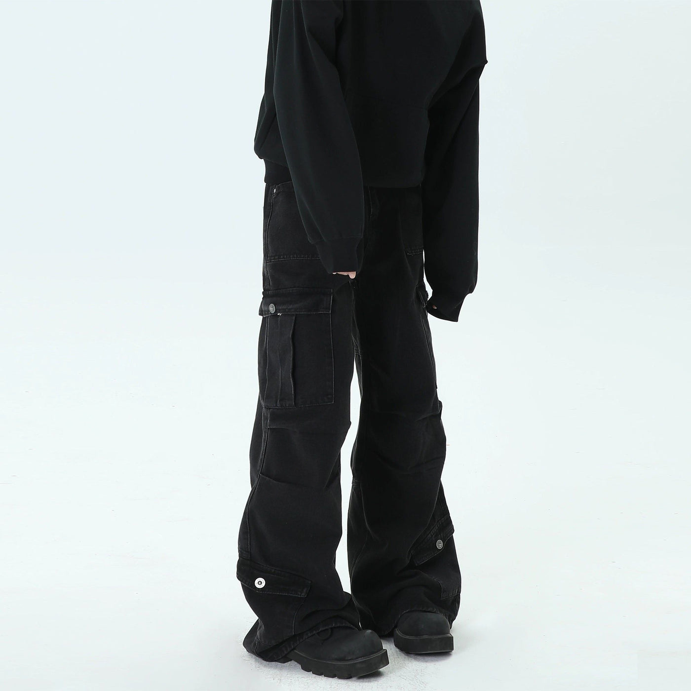 Utility Pocket Wide Leg Cargo Jeans Korean Street Fashion Jeans By MaxDstr Shop Online at OH Vault
