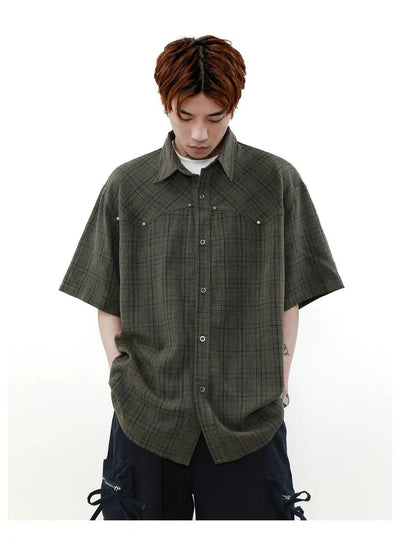 Casual Buttoned Plaid Shirt Korean Street Fashion Shirt By Mr Nearly Shop Online at OH Vault