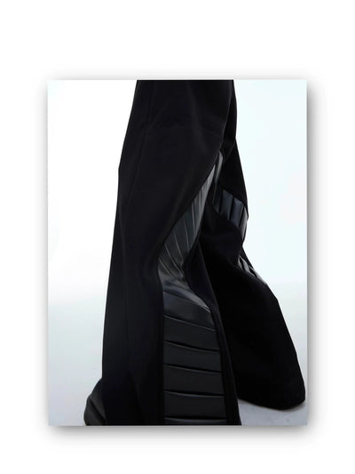 Faux Leather Spliced Detail Hoodie & Pants Set Korean Street Fashion Clothing Set By Argue Culture Shop Online at OH Vault