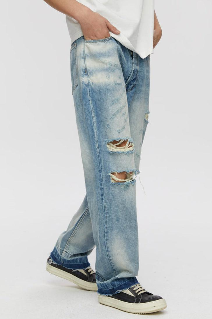 Knee Ripped Jeans Korean Street Fashion Jeans By Kreate Shop Online at OH Vault