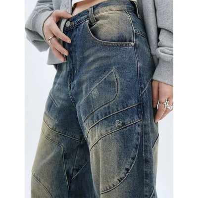 Retro Stitched Wash Ripped Jeans Korean Street Fashion Jeans By Made Extreme Shop Online at OH Vault