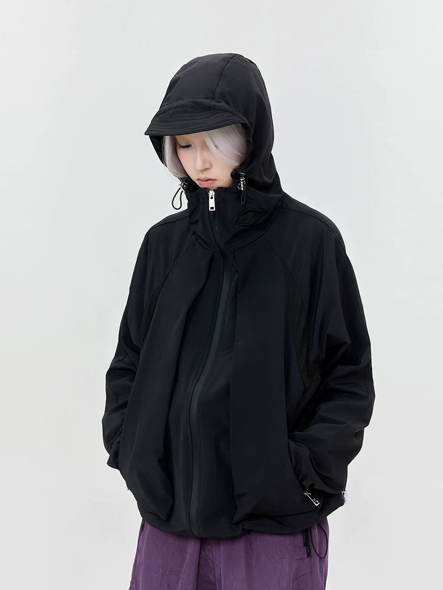 Fold Pleated Hooded Jacket Korean Street Fashion Jacket By Made Extreme Shop Online at OH Vault