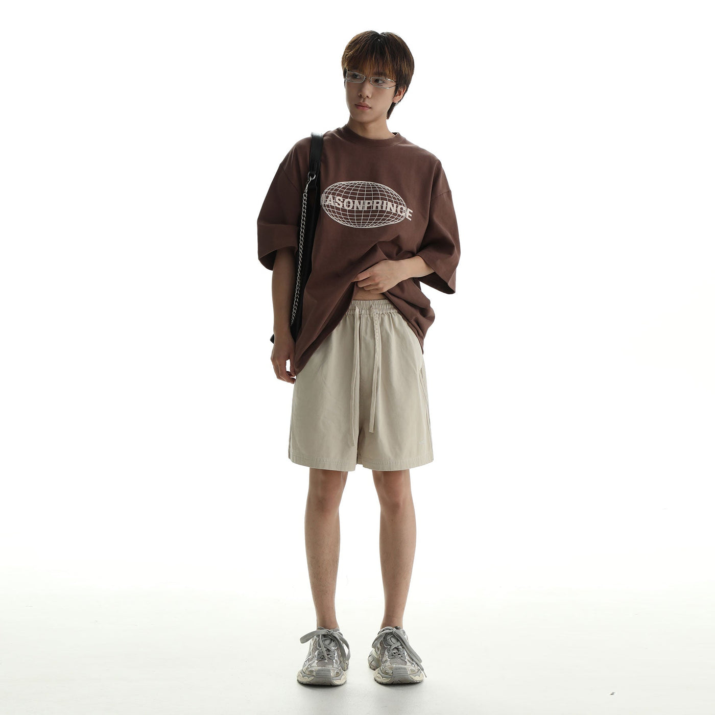 Mason Prince Drawstring Three-Bar Sports Shorts Korean Street Fashion Shorts By Mason Prince Shop Online at OH Vault