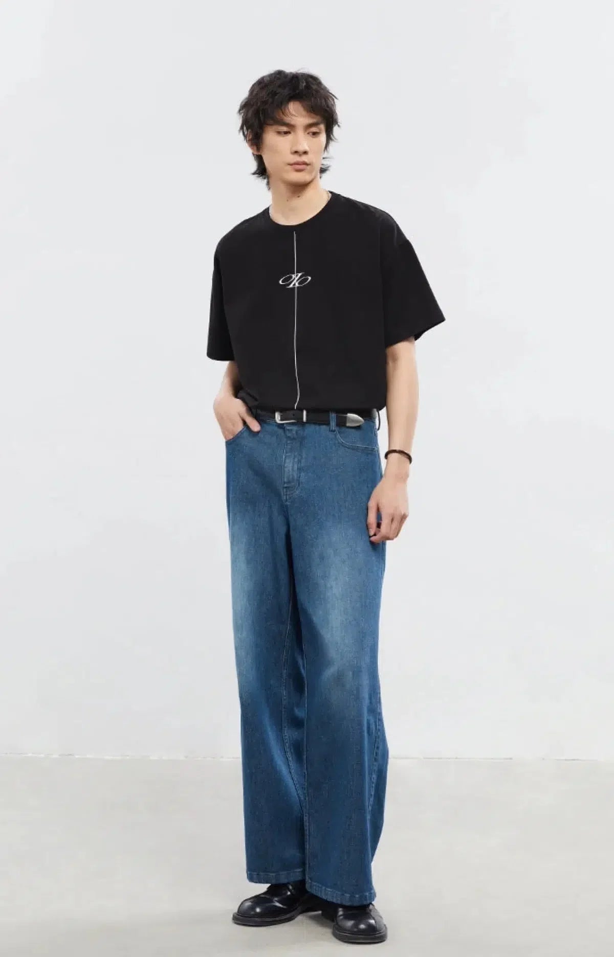 Middle Line Regular Fit T-Shirt Korean Street Fashion T-Shirt By Opicloth Shop Online at OH Vault