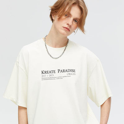 Paradise Slogan T-Shirt Korean Street Fashion T-Shirt By Kreate Shop Online at OH Vault