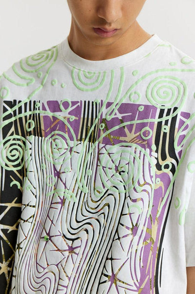 Distorted Craft Print T-Shirt Korean Street Fashion T-Shirt By Conp Conp Shop Online at OH Vault