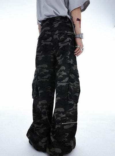 Cro World Loose Zip Camouflage Cargo Pants Korean Street Fashion Pants By Cro World Shop Online at OH Vault